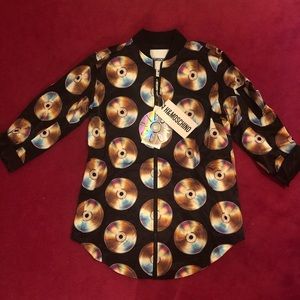 H&M Moschino patterned black CD dress